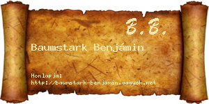 Baumstark Benjámin névjegykártya